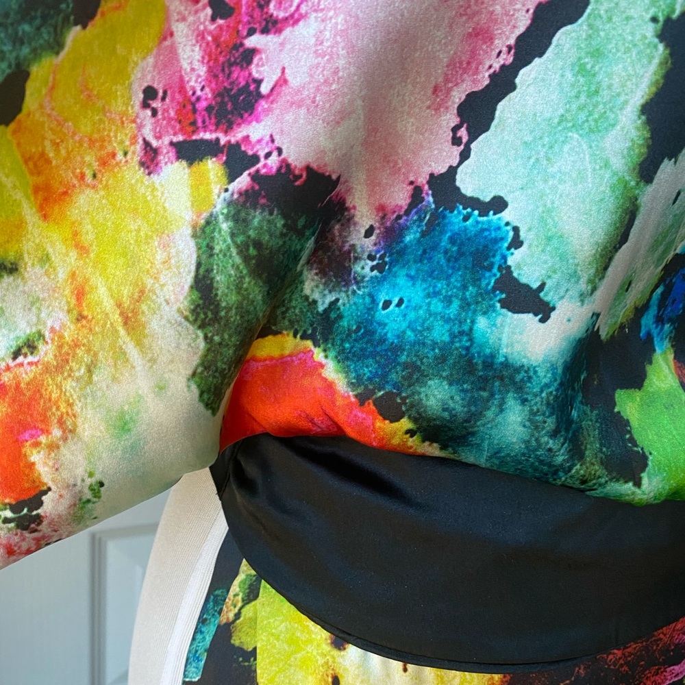 Rocco Barocco Floral Abstract silk dress XS - Picture 7 of 16